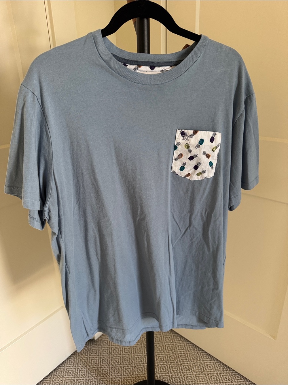 Original Penguin Men’s XXL Blue T-Shirt Pineapple Print Pocket Tee